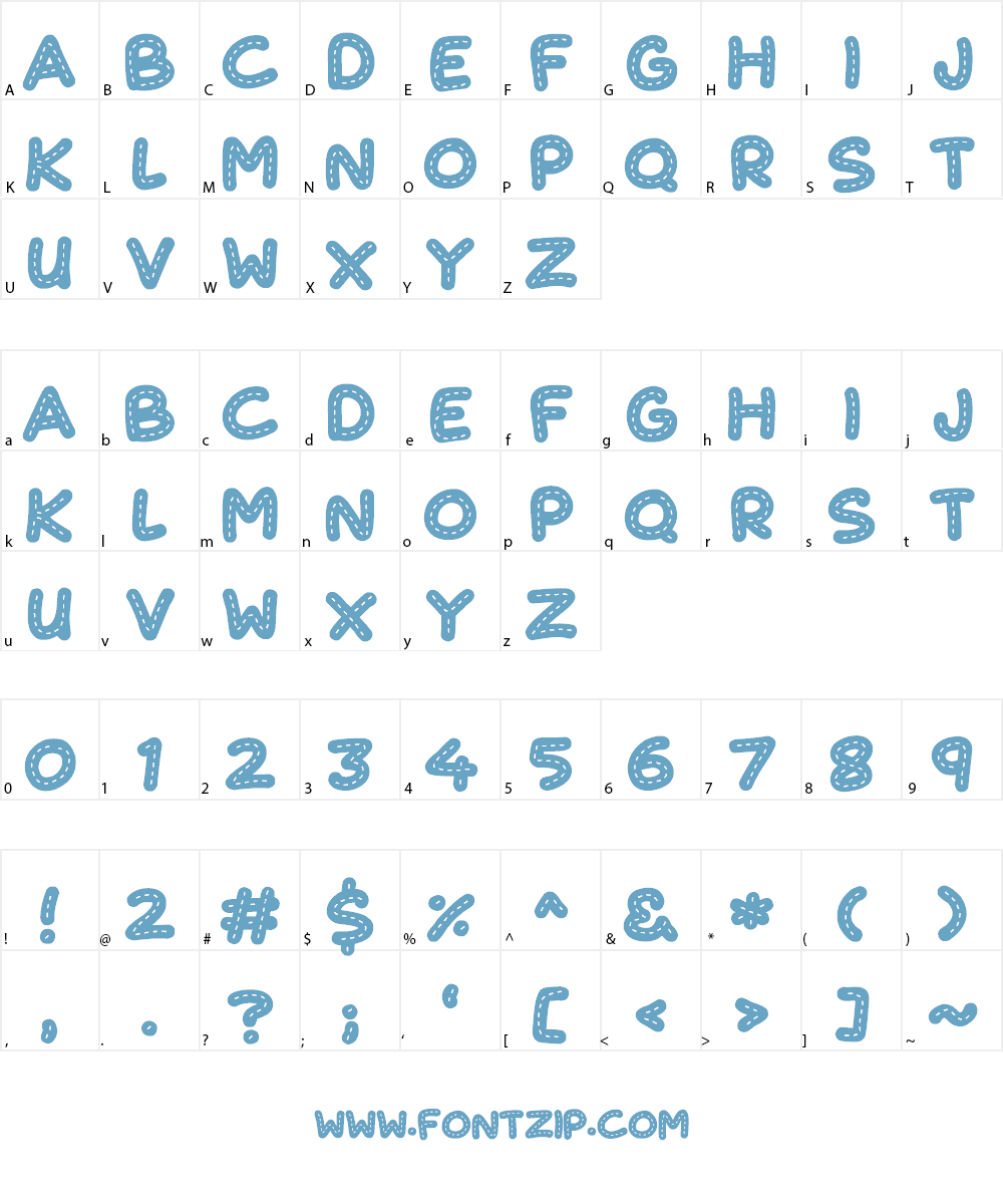 Cute Stitch Font Character